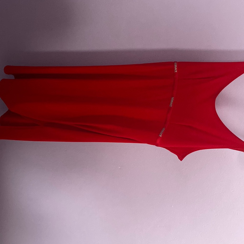 Red Versace dress